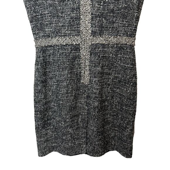 Rebecca Taylor Sequin Boucle Dress Womens Size 12 Wool Sleeveless Back Zip Gray - Picture 6 of 10